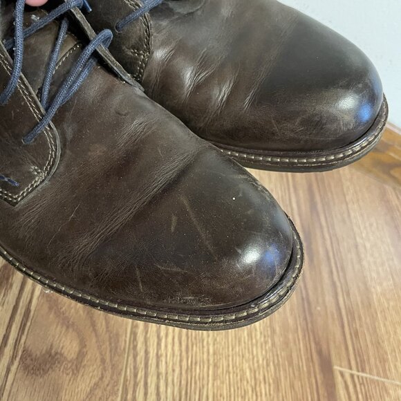 Ecco Men Size 43 US 9/9.5 Brown Leather Lace Up Chukka Ankle Boots - Picture 6 of 15